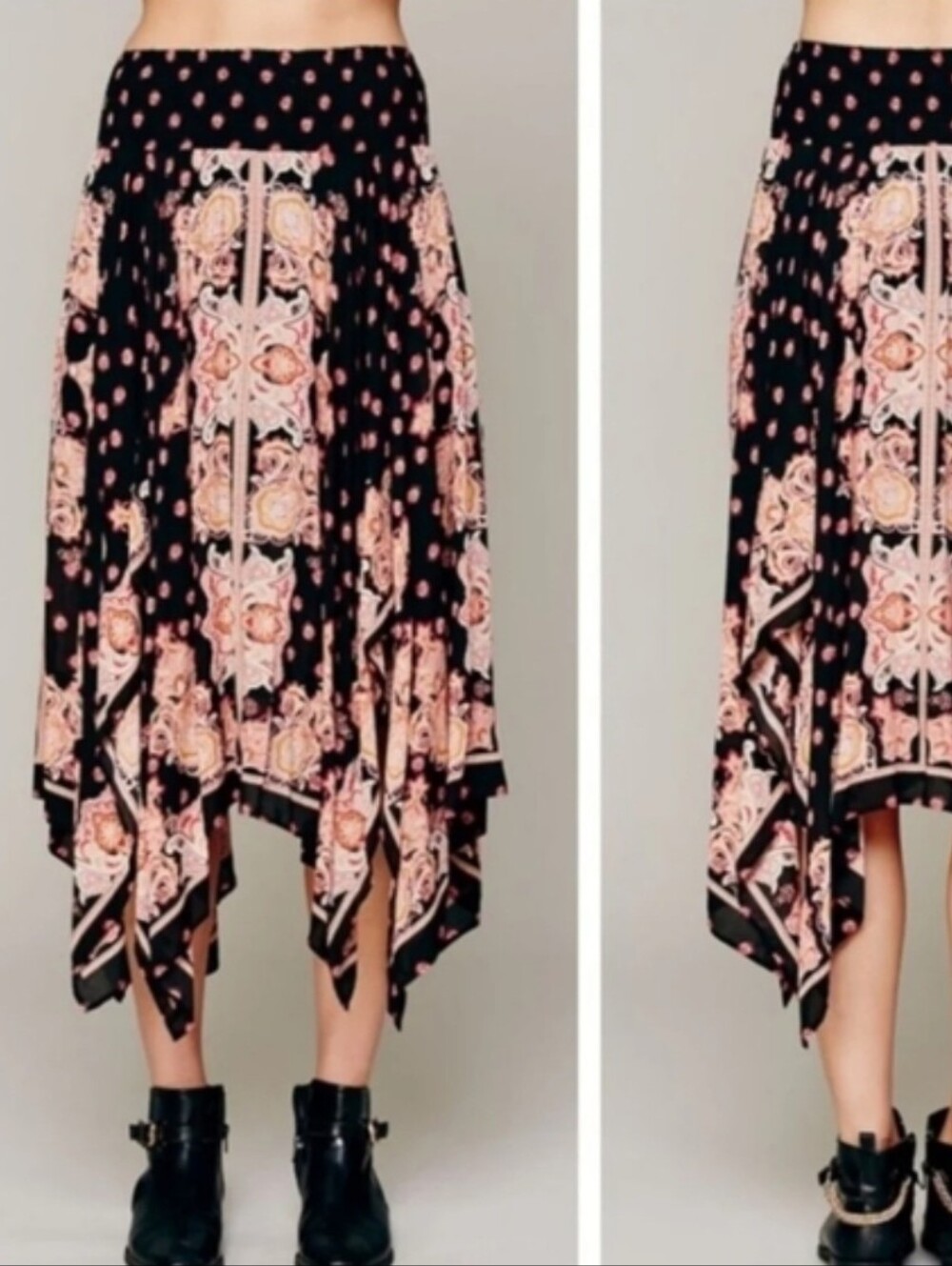 Free People Rayon Handkerchief Hem Skirt Medium